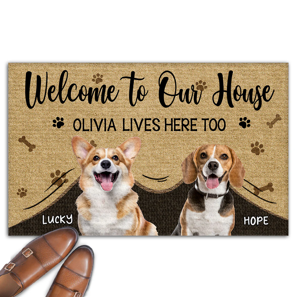 Live Here Too Photo - Personalized Custom Doormat
