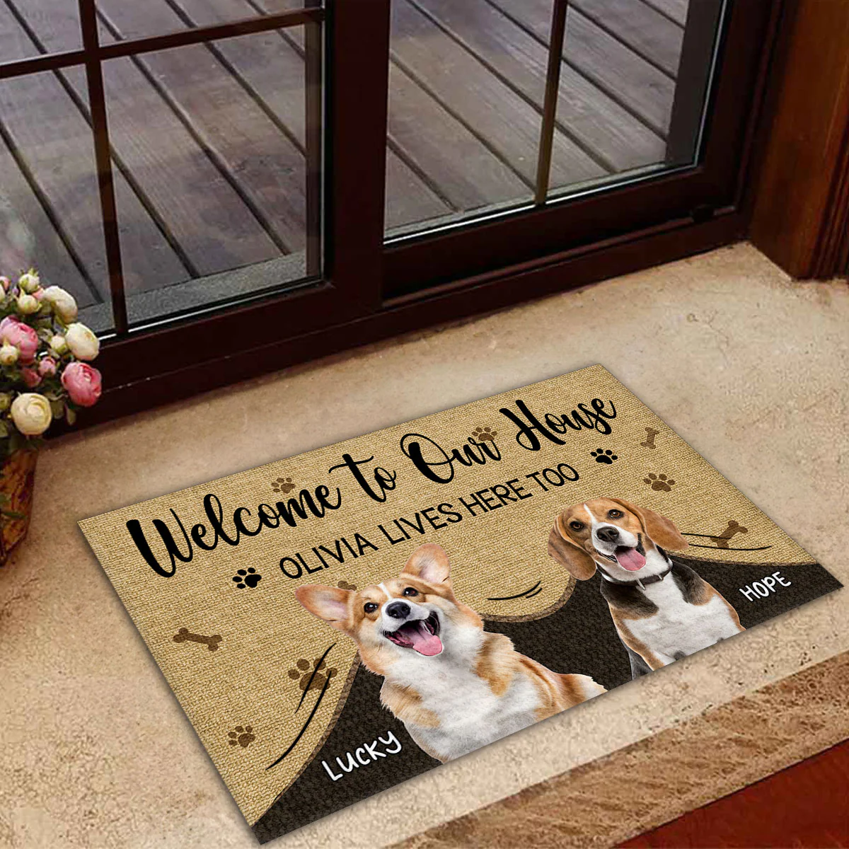 Live Here Too Photo - Personalized Custom Doormat - Image 2