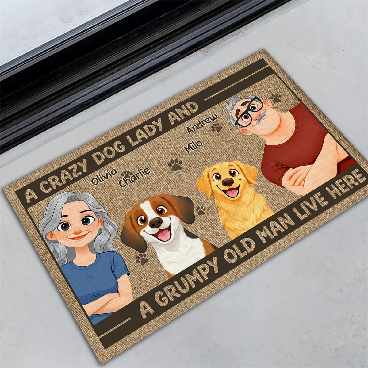 Live Here With Us - Personalized Custom Doormat - Image 3