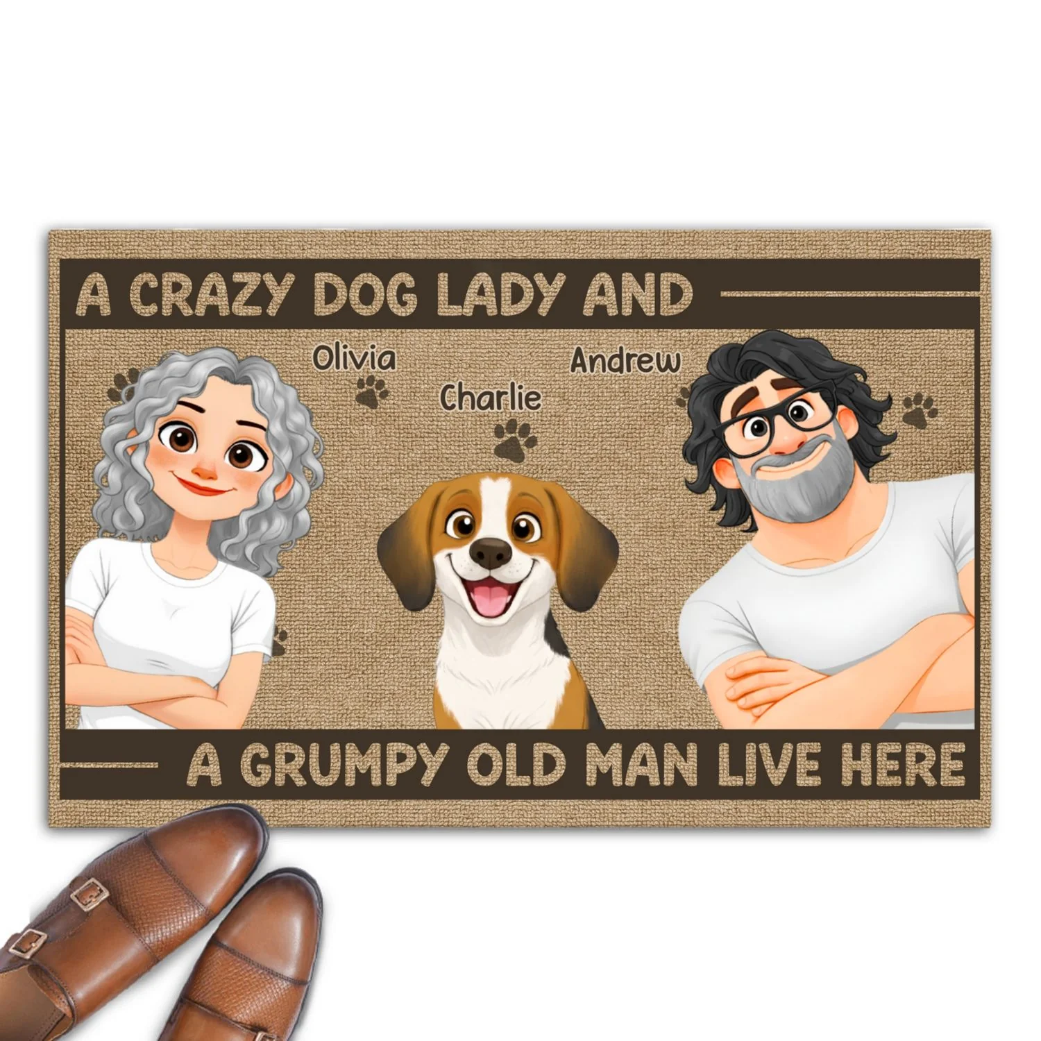Live Here With Us - Personalized Custom Doormat - Image 7