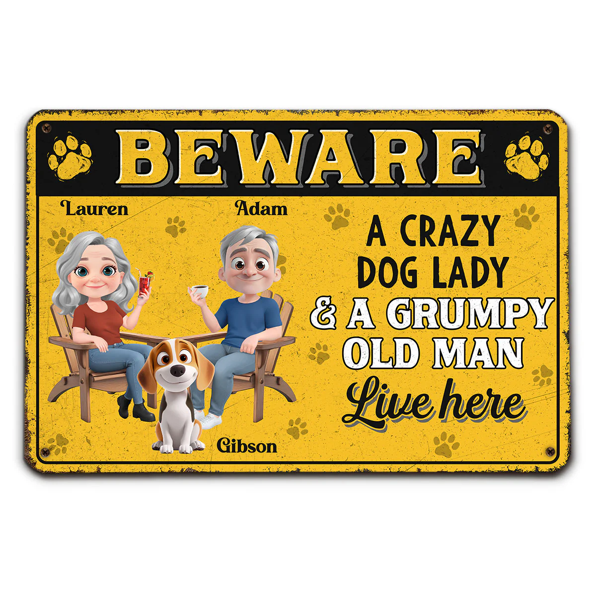 Live Here With Us - Personalized Custom Metal Sign