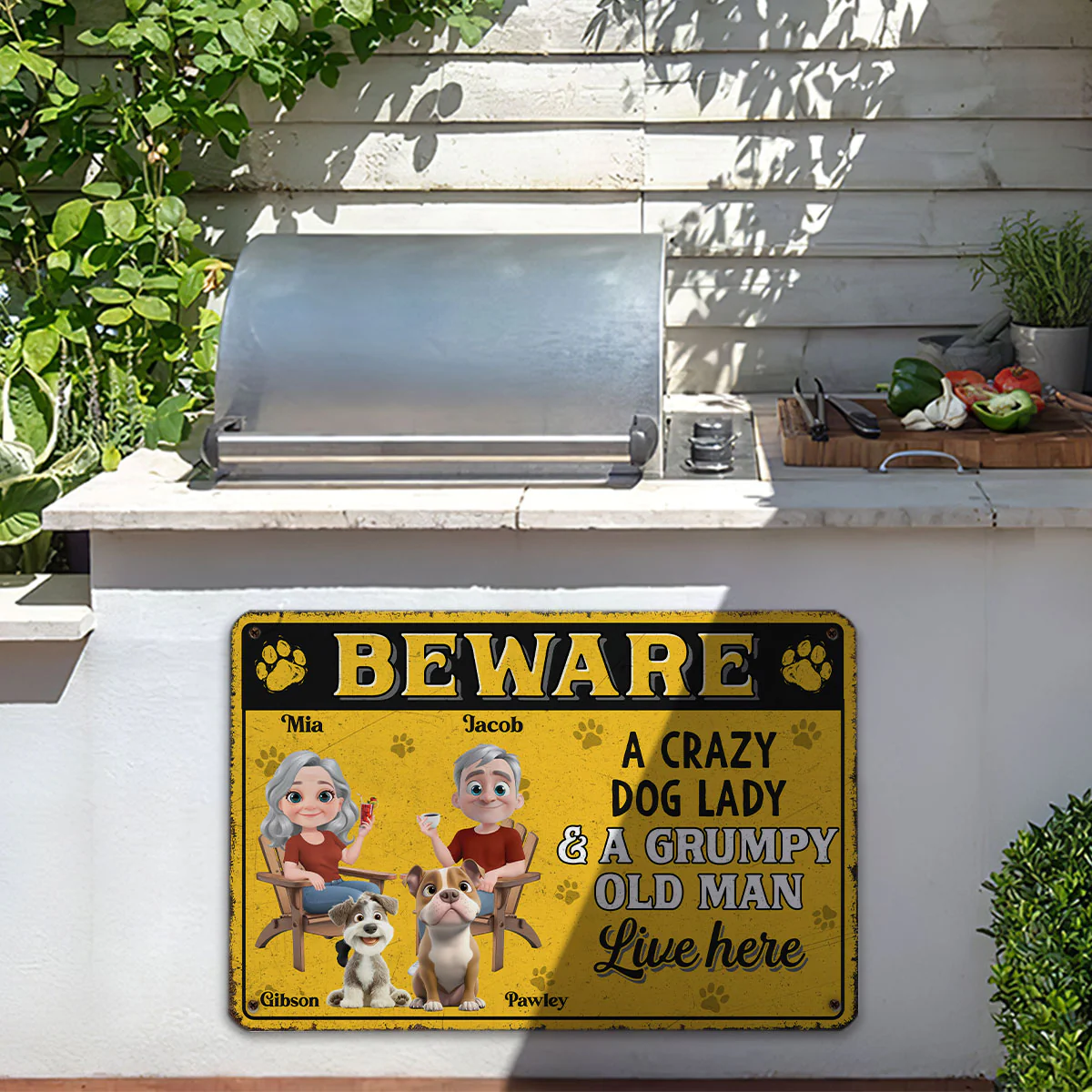 Live Here With Us - Personalized Custom Metal Sign - Image 3