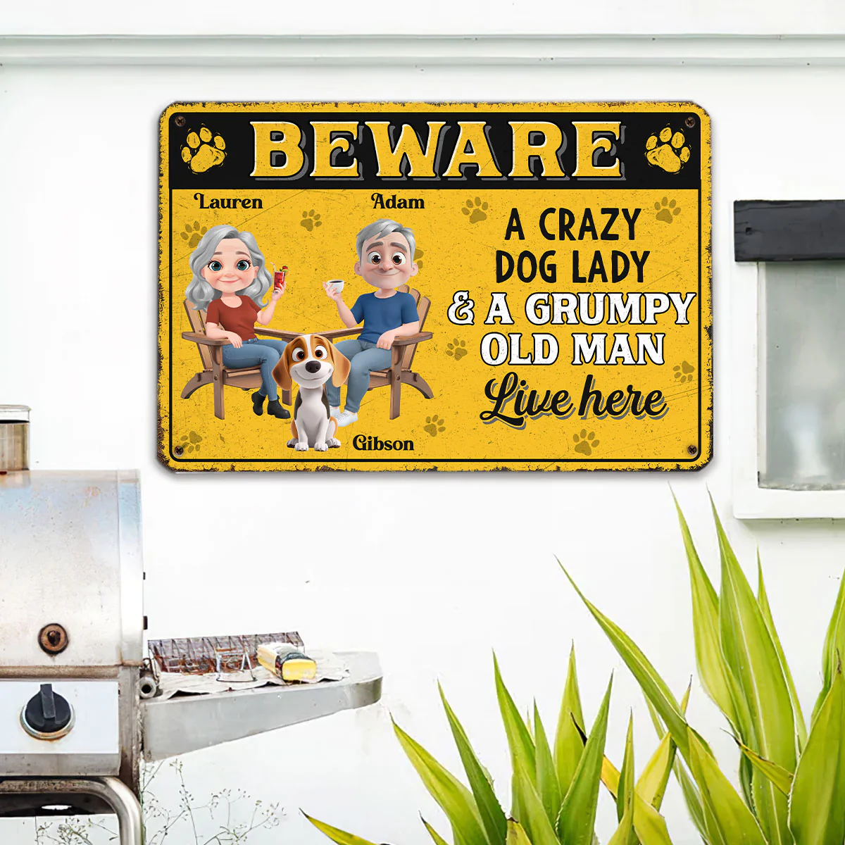Live Here With Us - Personalized Custom Metal Sign - Image 4