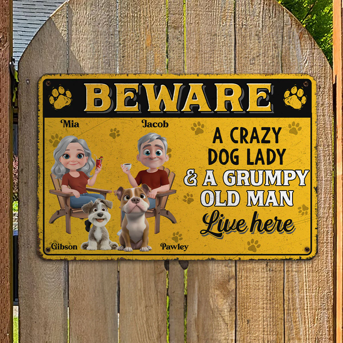 Live Here With Us - Personalized Custom Metal Sign - Image 5