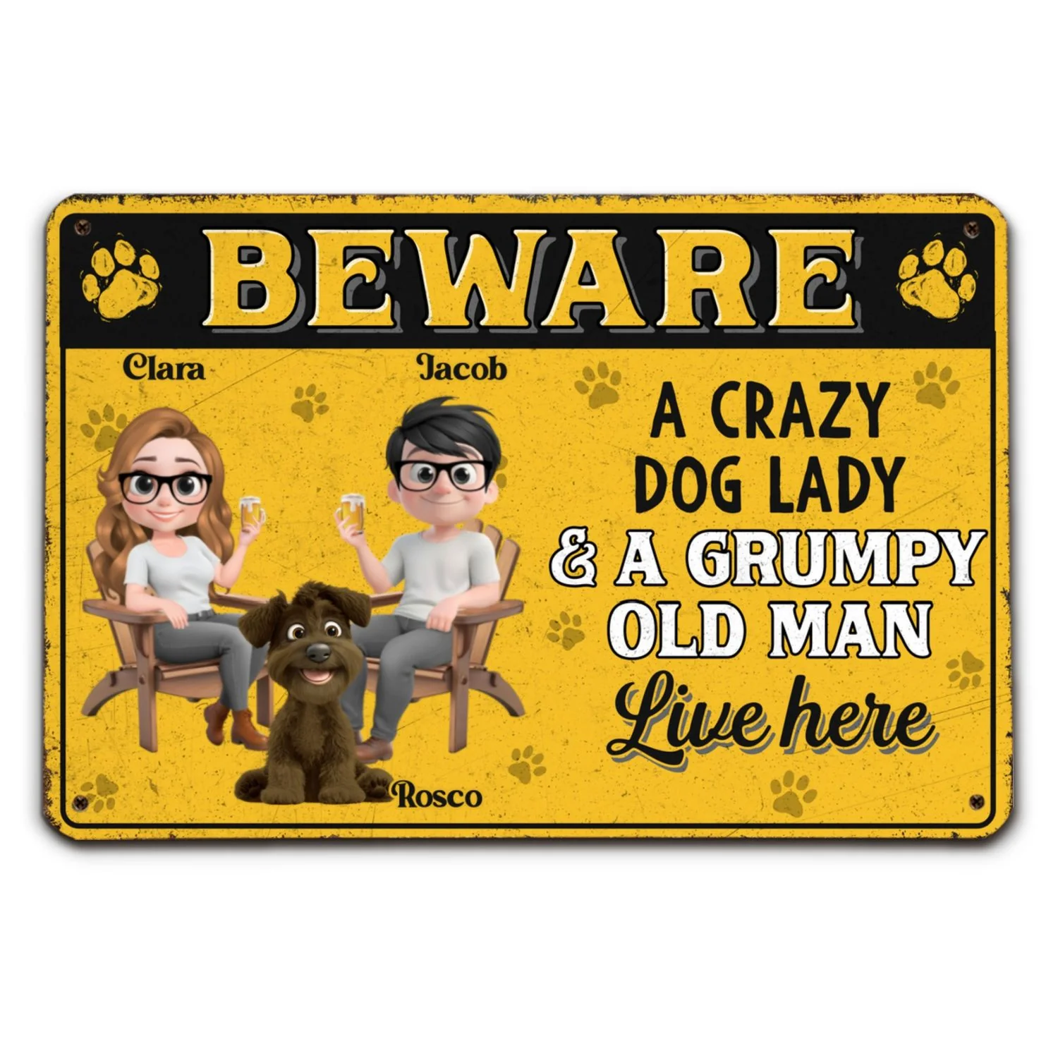 Live Here With Us - Personalized Custom Metal Sign - Image 7