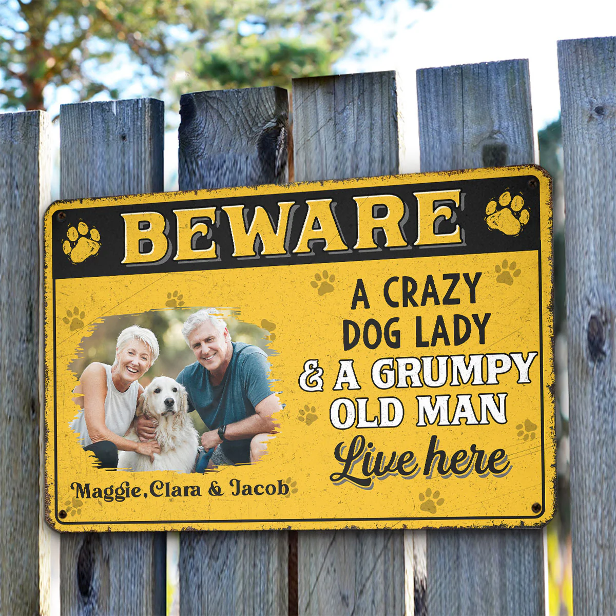 Live Here With Us Photo - Personalized Custom Metal Sign - Image 2