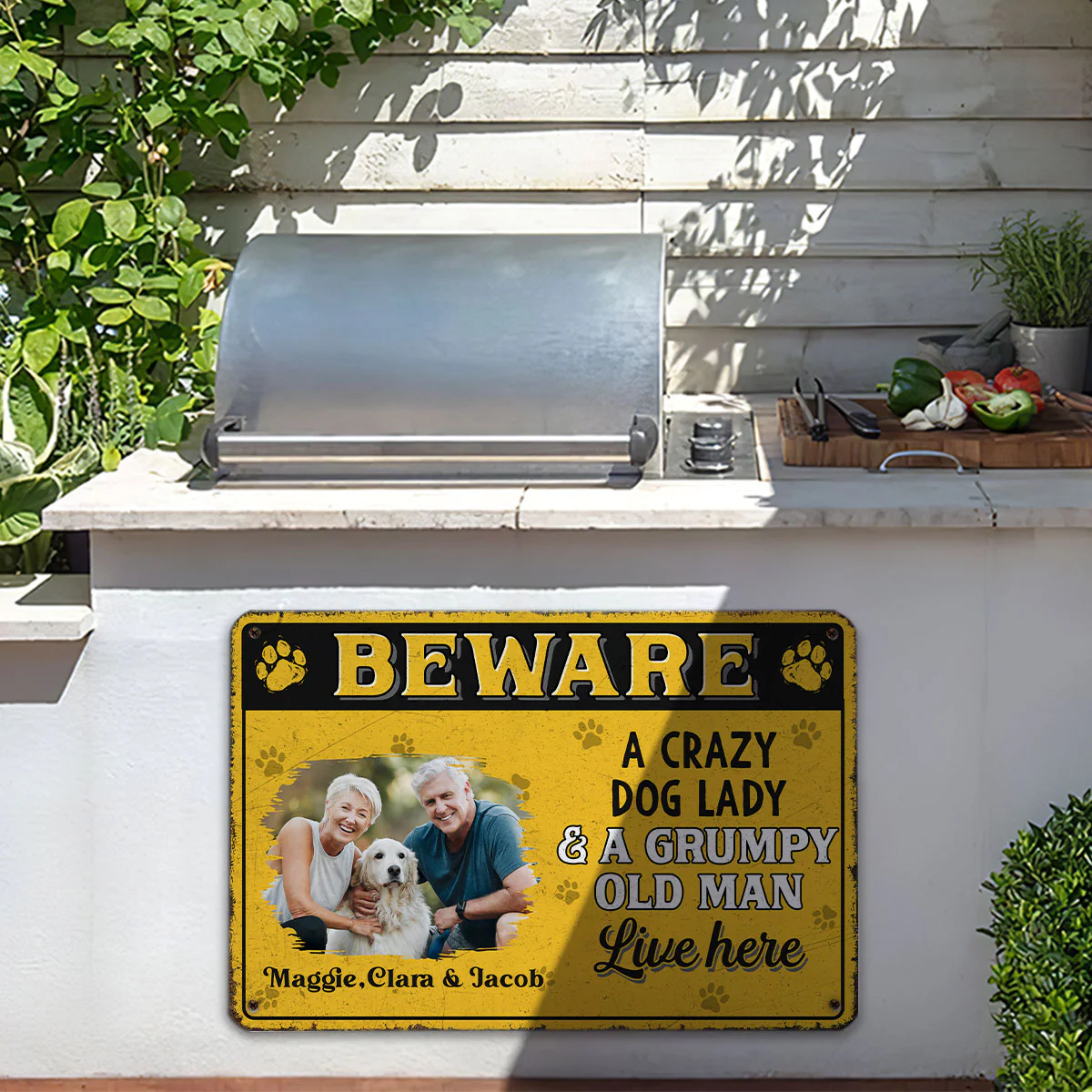 Live Here With Us Photo - Personalized Custom Metal Sign - Image 3