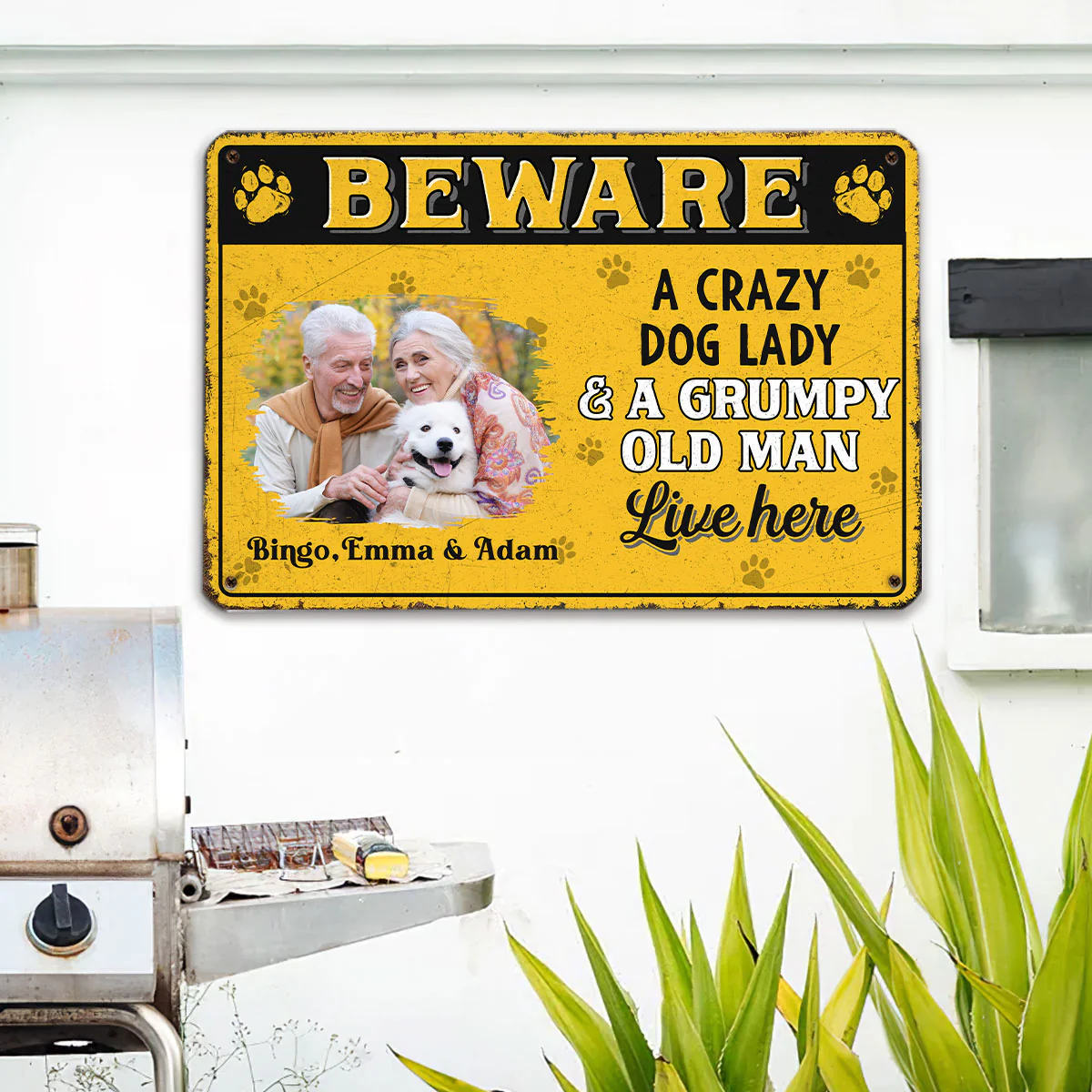 Live Here With Us Photo - Personalized Custom Metal Sign - Image 4