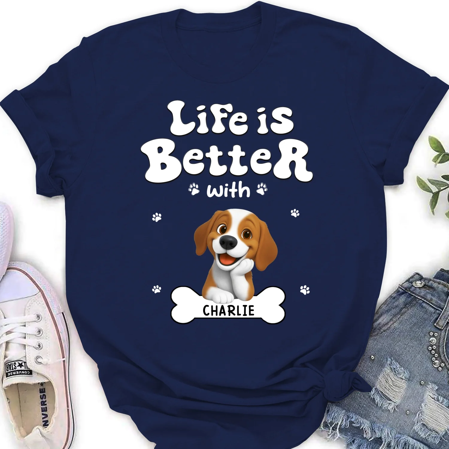 Living The Best Life - Personalized Custom Women's T-shirt - Image 7