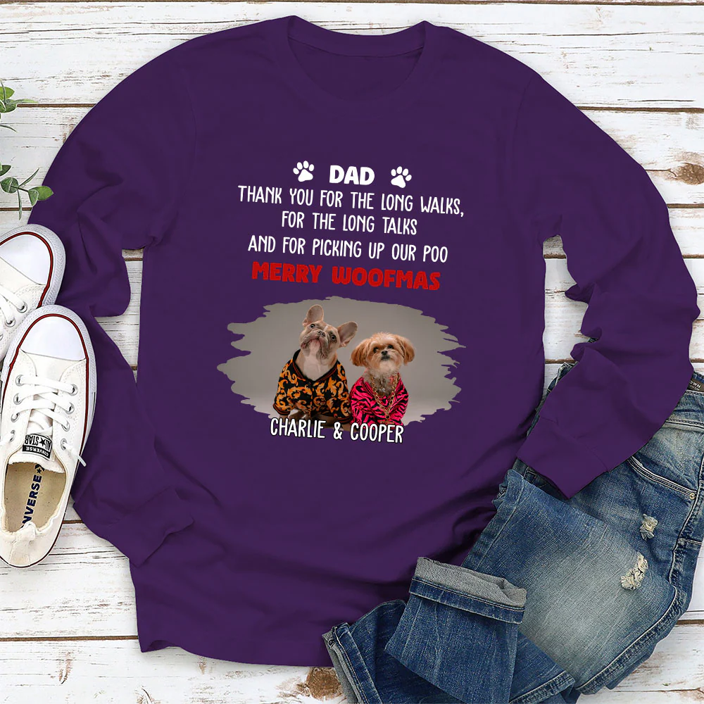 Long Walks Long Talks Dark Ver Photo - Personalized Custom Long Sleeve - Image 2