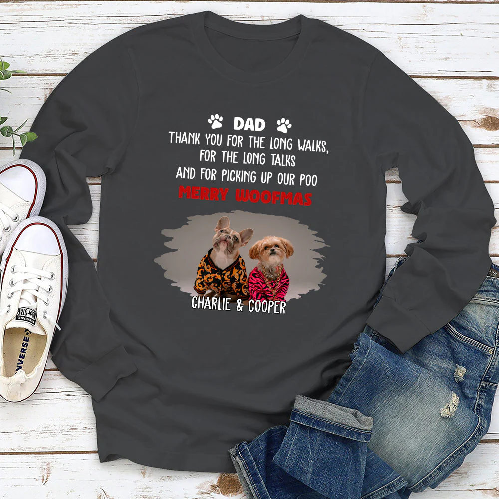 Long Walks Long Talks Dark Ver Photo - Personalized Custom Long Sleeve - Image 3
