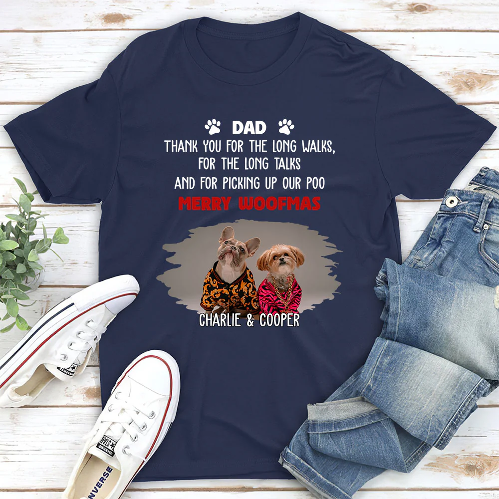 Long Walks Long Talks Dark Ver Photo - Personalized Custom Unisex T-shirt - Image 2