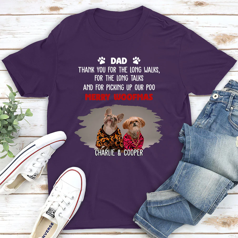 Long Walks Long Talks Dark Ver Photo - Personalized Custom Unisex T-shirt - Image 3