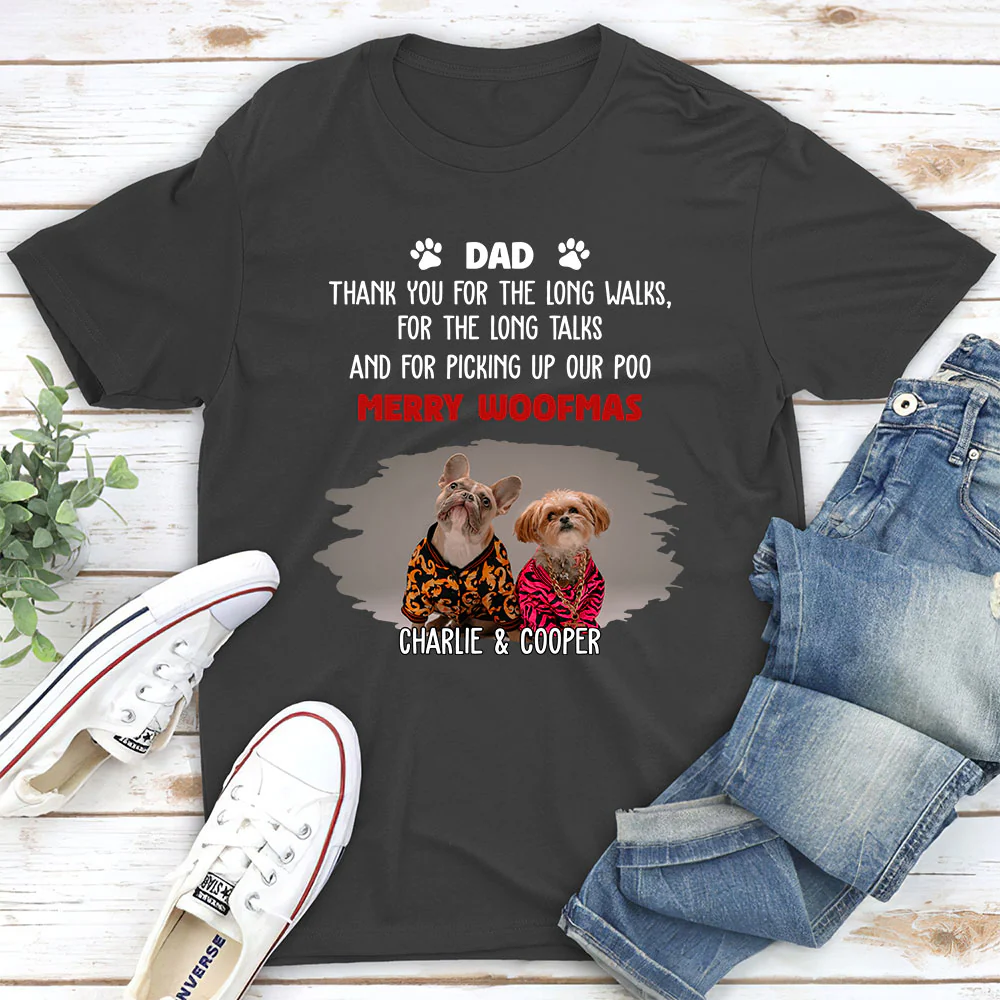 Long Walks Long Talks Dark Ver Photo - Personalized Custom Unisex T-shirt - Image 4