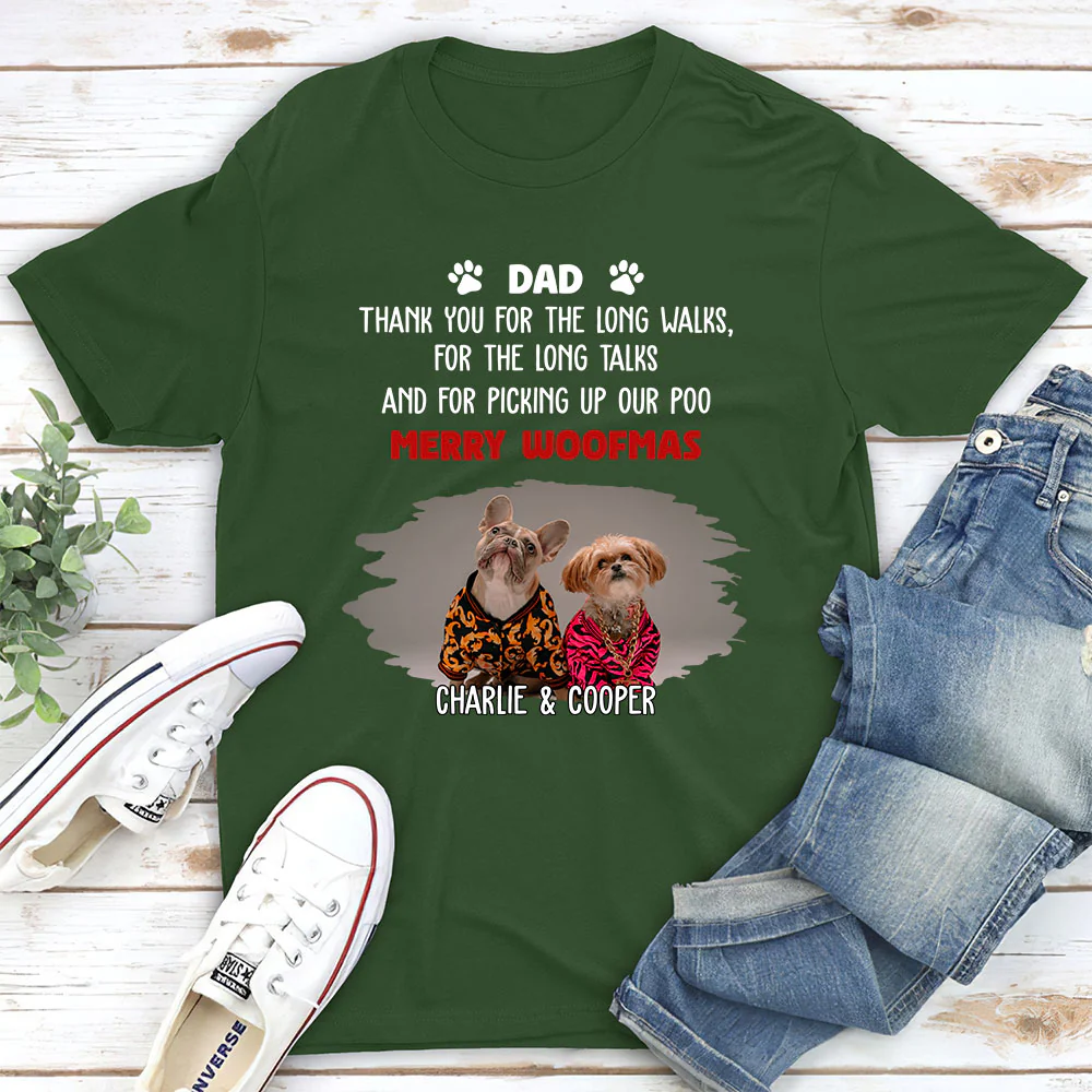 Long Walks Long Talks Dark Ver Photo - Personalized Custom Unisex T-shirt - Image 5