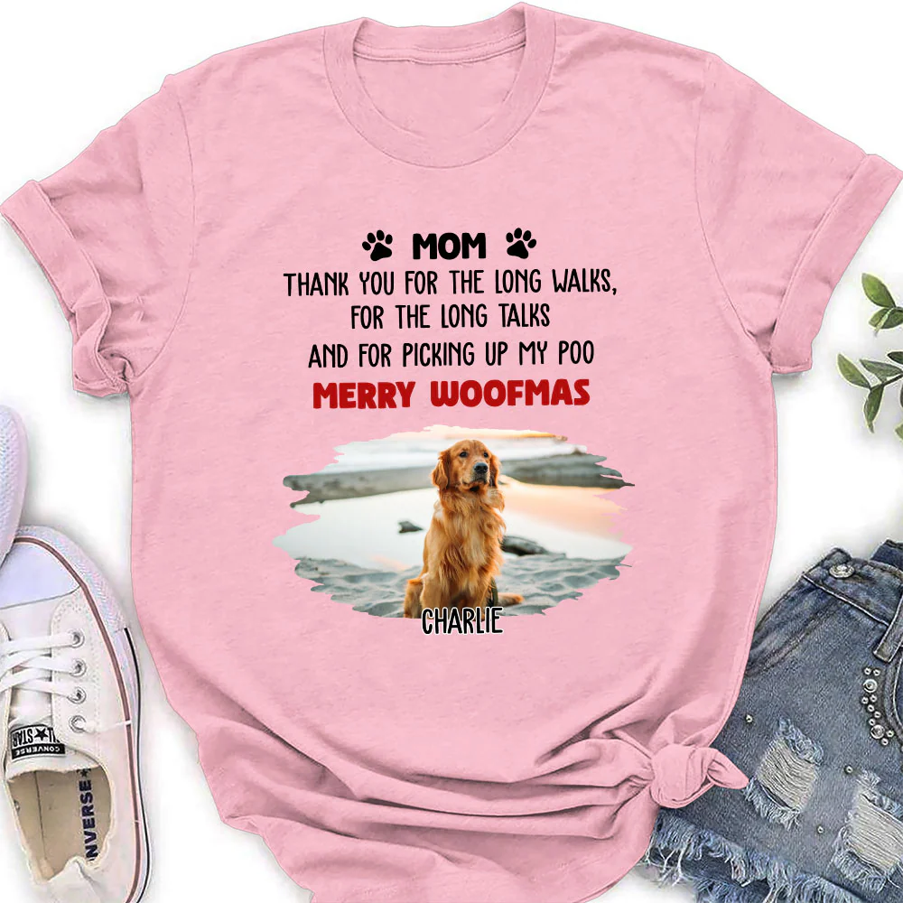 Long Walks Long Talks Photo - Personalized Custom Women's T-Shirt - Image 2