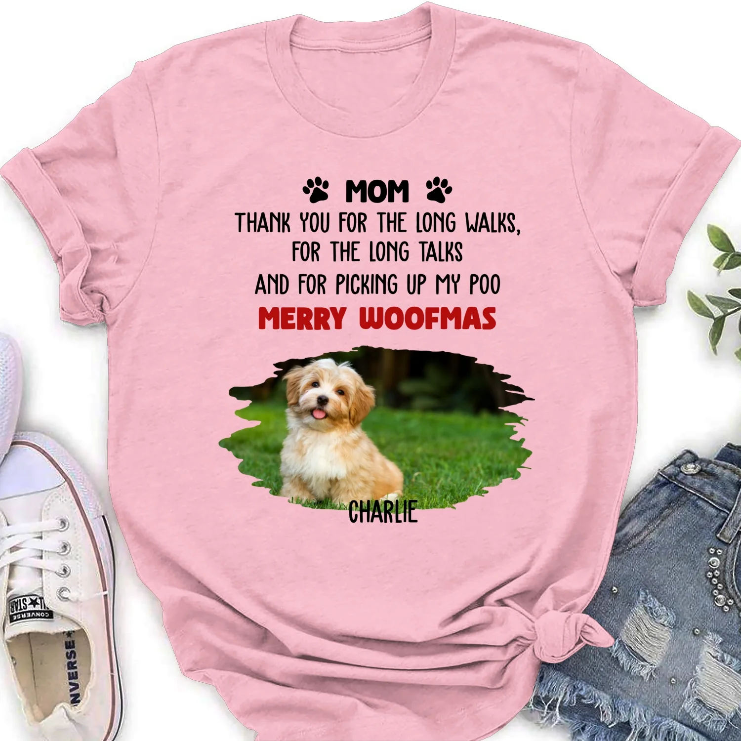 Long Walks Long Talks Photo - Personalized Custom Women's T-Shirt - Image 9