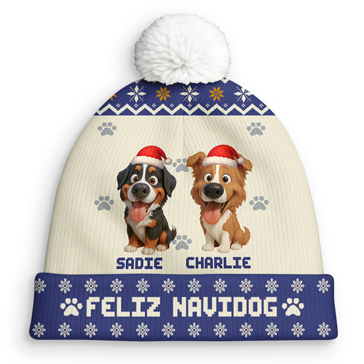 Look At My Dog - Personalized Custom Bobble Beanie Hat