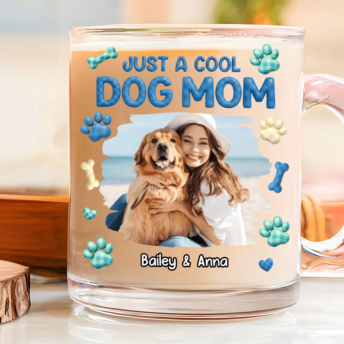 Look At Us Photo - Personalized Custom 3D Effect Glass Mug - Image 3