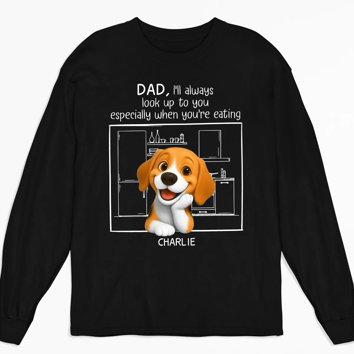 Look Up To You Ever Since - Personalized Custom 3D Effect Long Sleeve T-Shirt