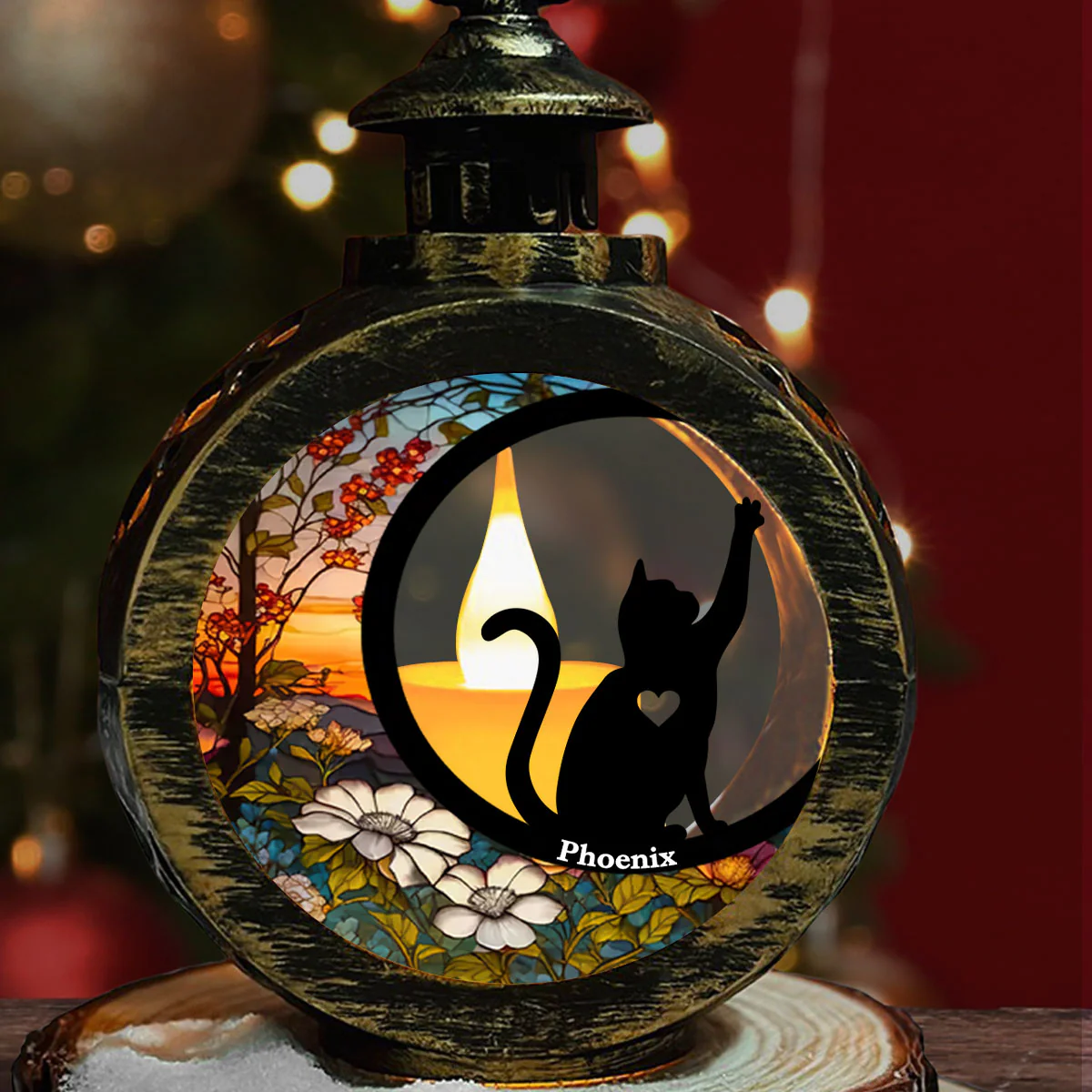 Loss Of Cat - Personalized Custom Christmas Lantern