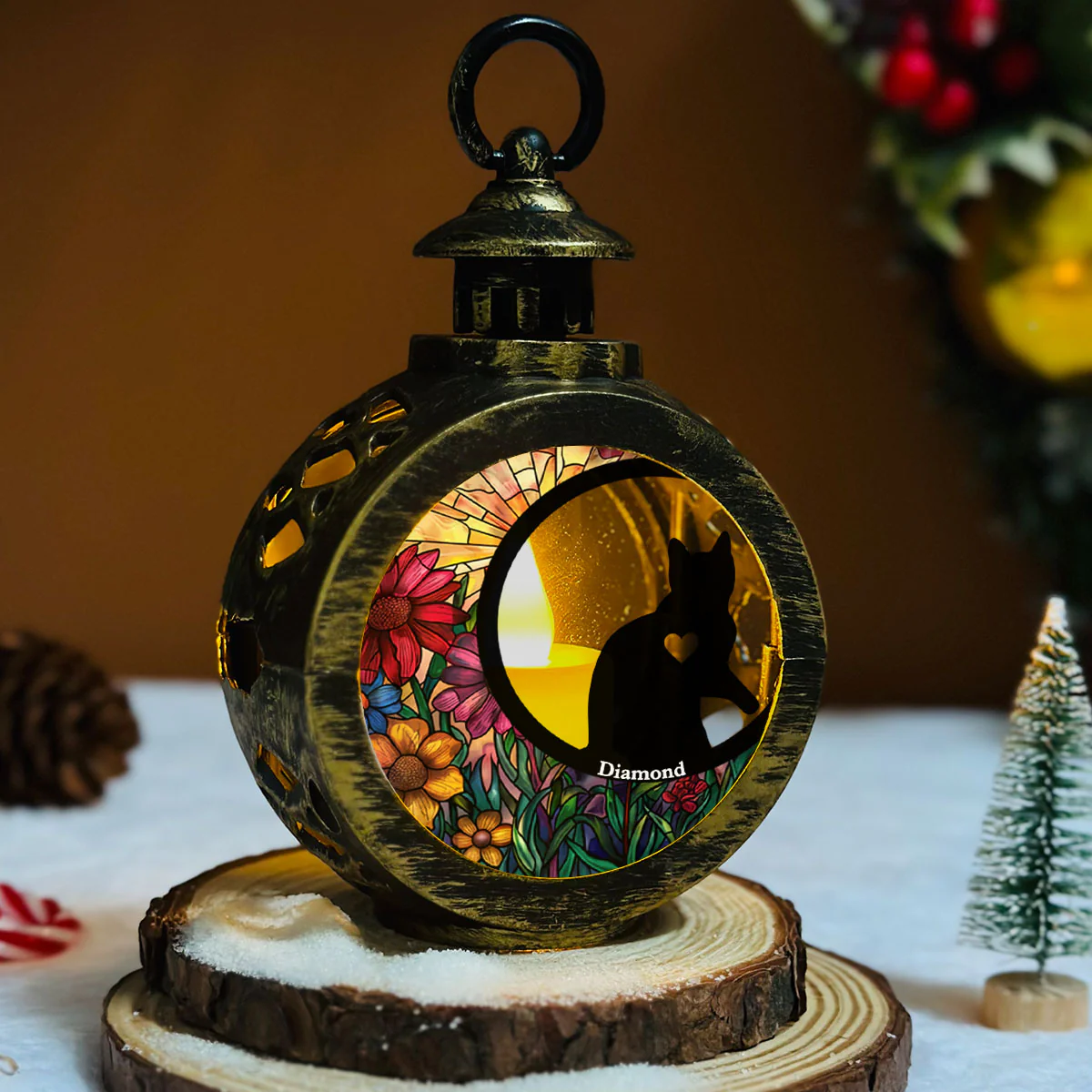 Loss Of Cat - Personalized Custom Christmas Lantern - Image 5