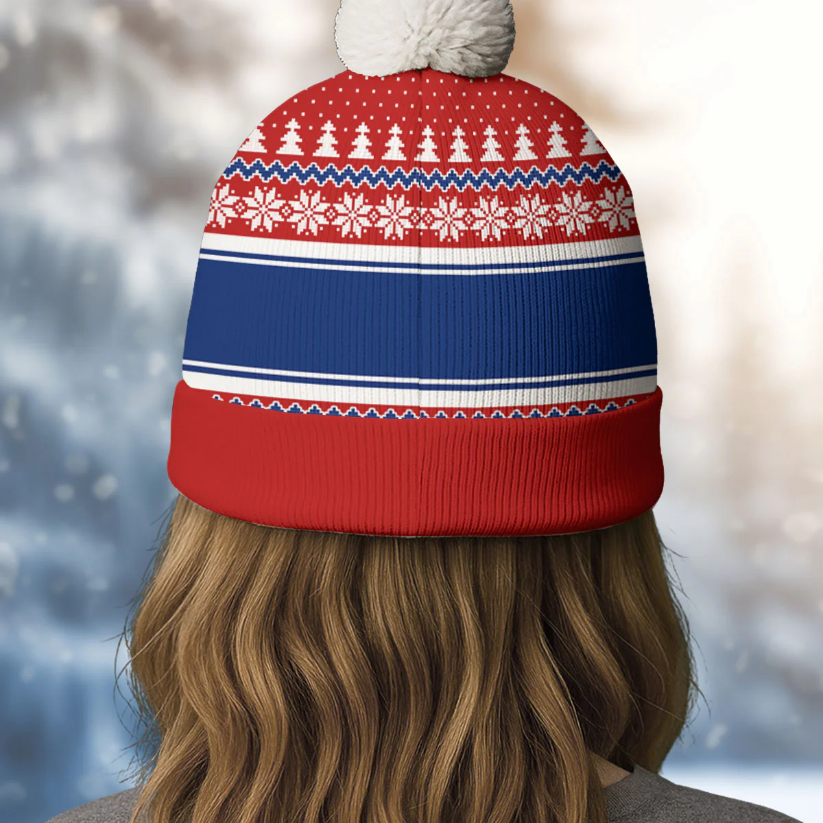 Love And Protected By Dog - Personalized Custom Bobble Beanie Hat - Image 4