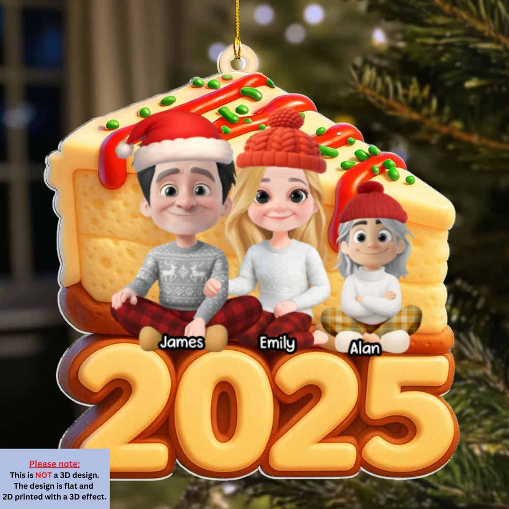 Love Baked In Every Slice - Personalized Custom 3D Effect Acrylic Ornament - Image 7