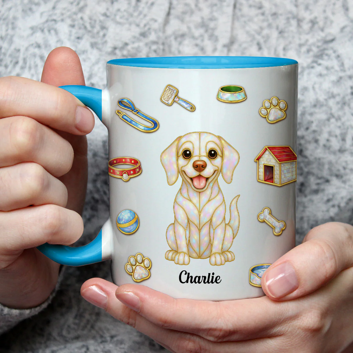 Love Being With You - Personalized Custom 3D Effect Accent Mug - Image 2