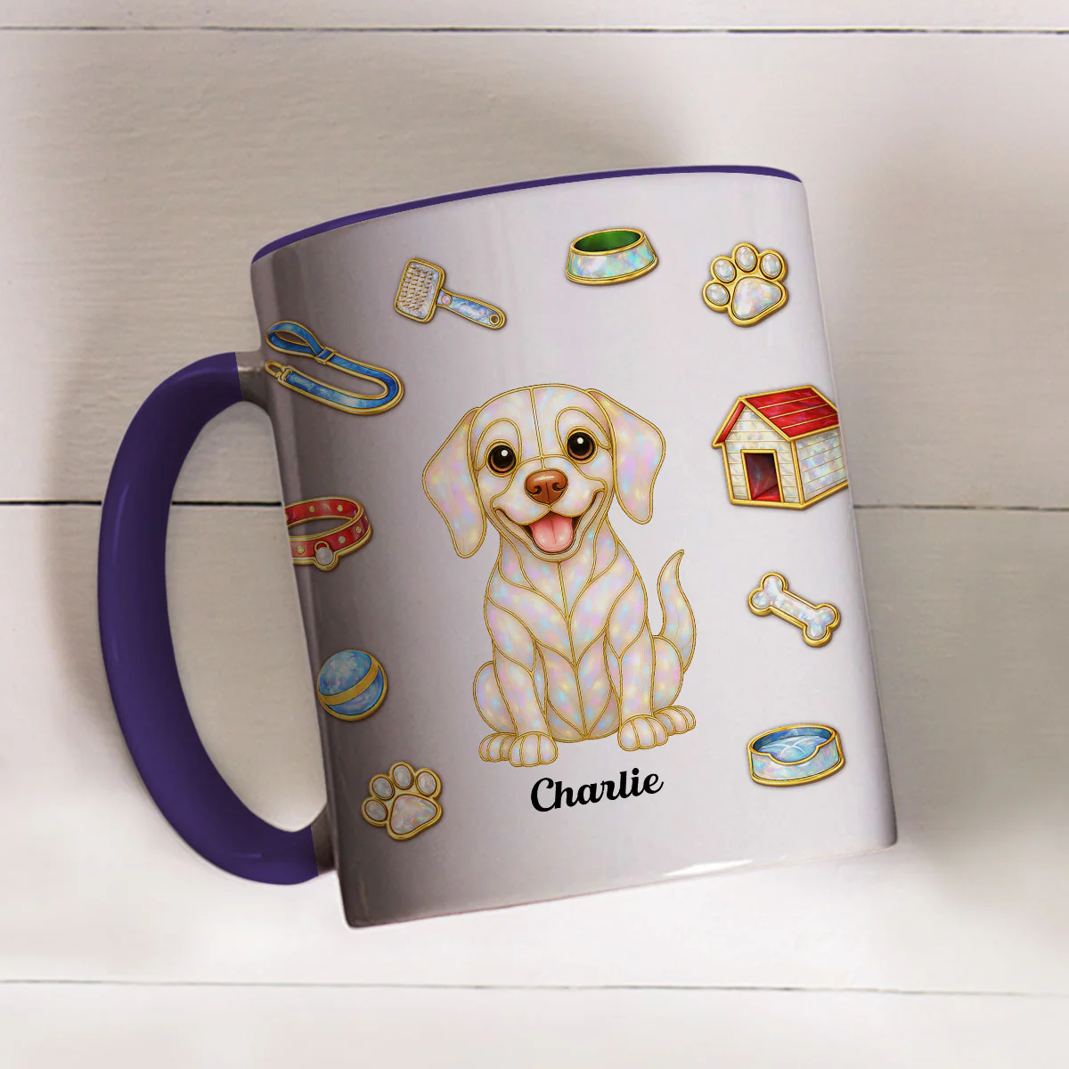 Love Being With You - Personalized Custom 3D Effect Accent Mug - Image 3