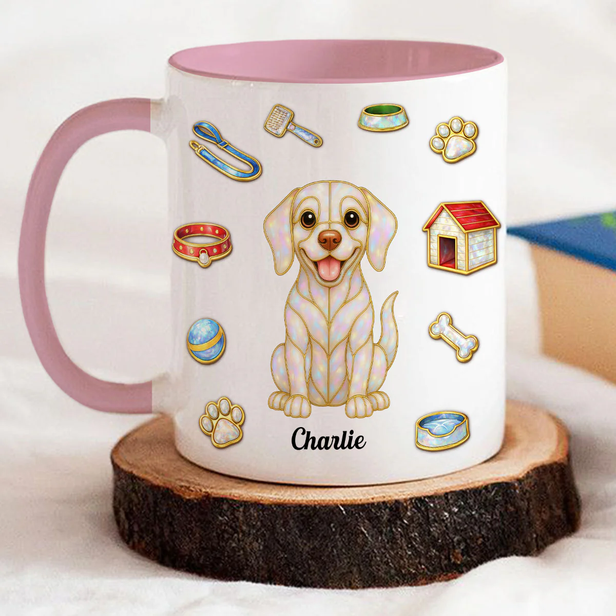 Love Being With You - Personalized Custom 3D Effect Accent Mug - Image 4