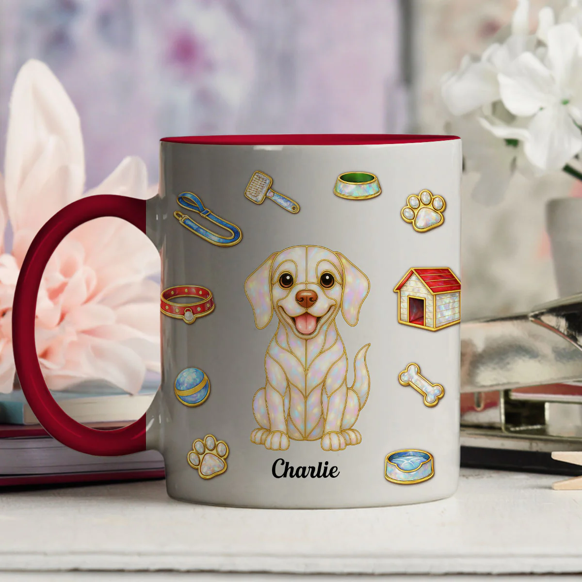 Love Being With You - Personalized Custom 3D Effect Accent Mug - Image 5