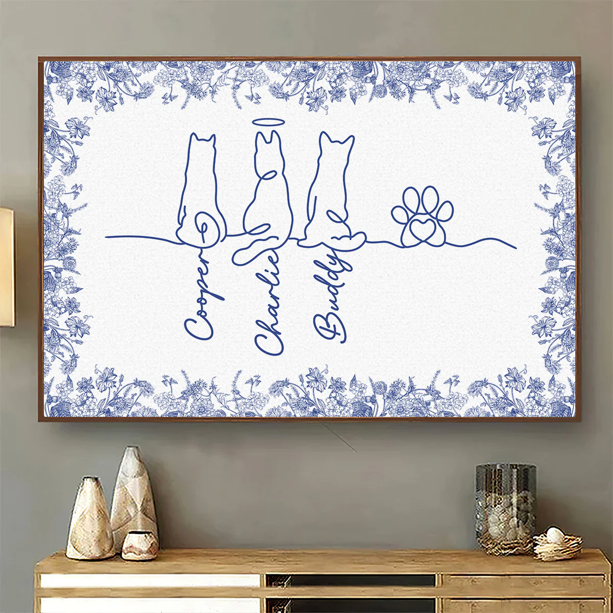 Love Dog Line Art - Personalized Custom Poster