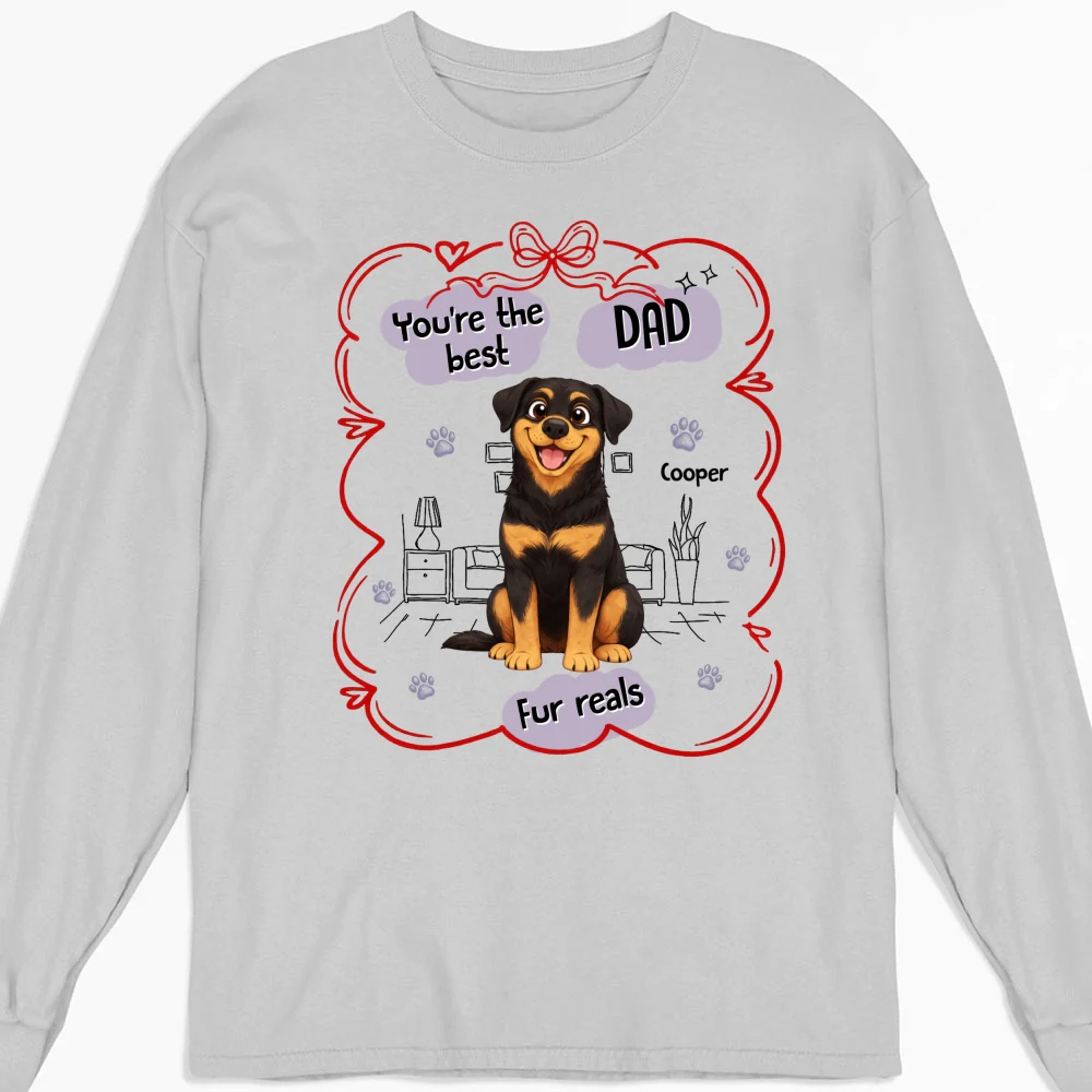 Love Dog Mom For Reals - Personalized Custom Long Sleeve T-Shirt - Image 2