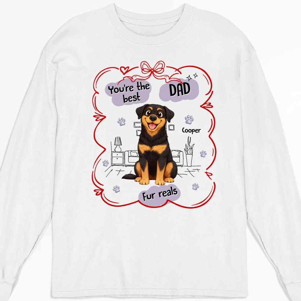Love Dog Mom For Reals - Personalized Custom Long Sleeve T-Shirt - Image 3