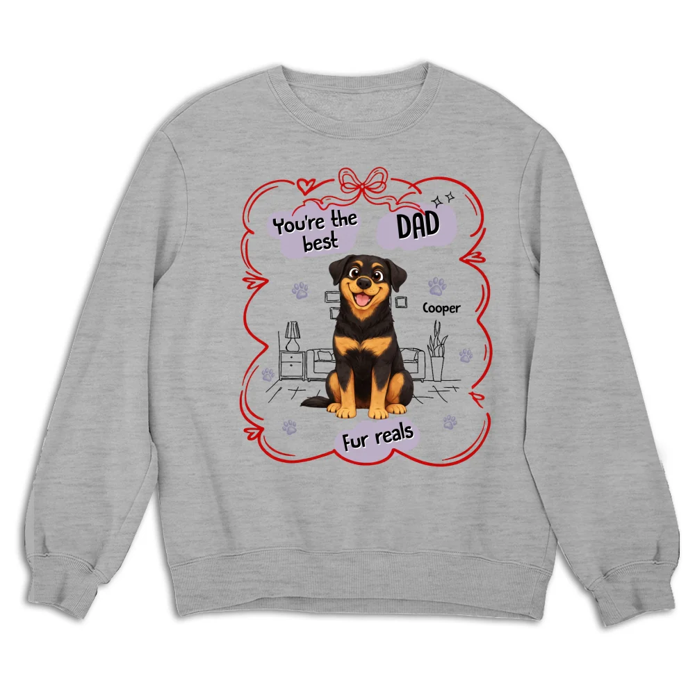 Love Dog Mom For Reals - Personalized Custom Sweatshirt - Image 3