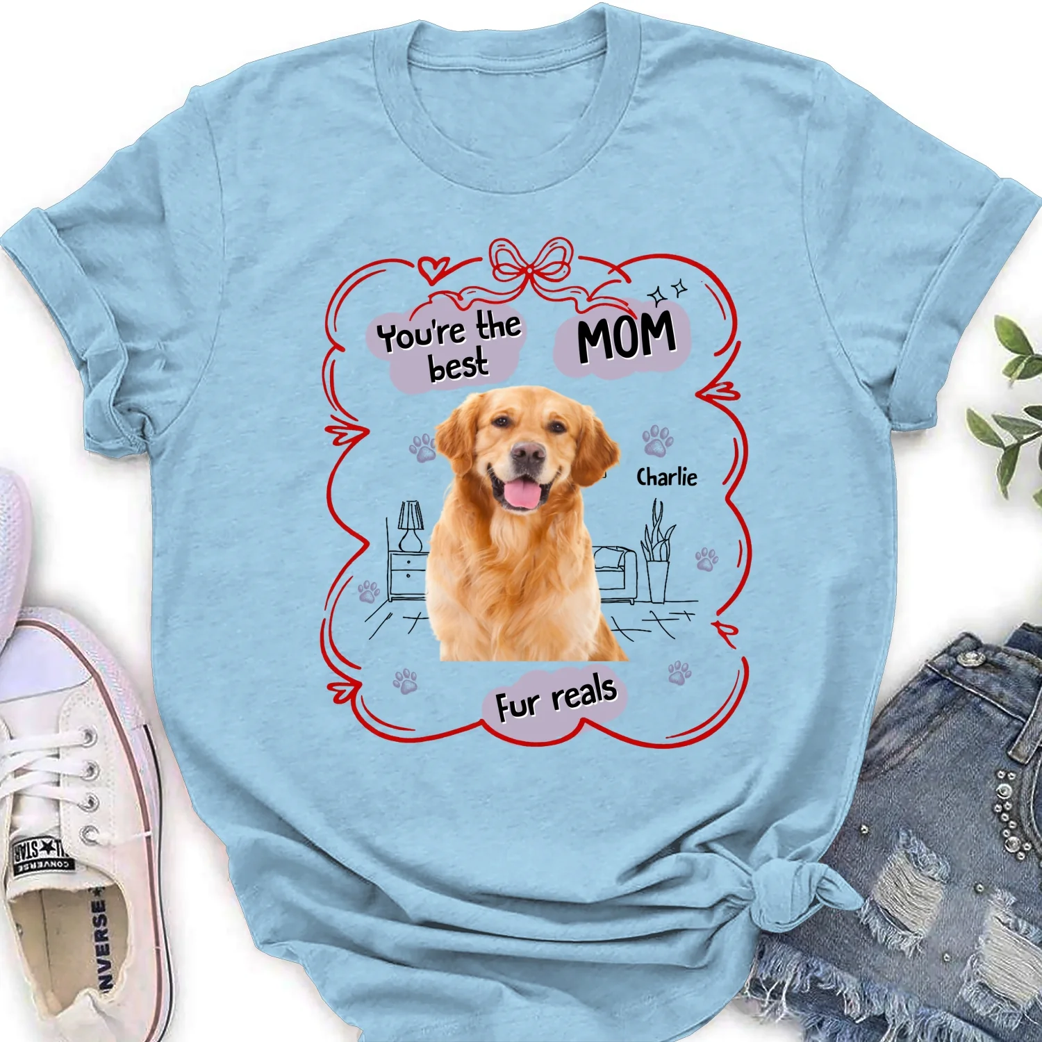 Love Dog Mom For Reals Photo - Personalized Custom Women's T-Shirt - Image 7