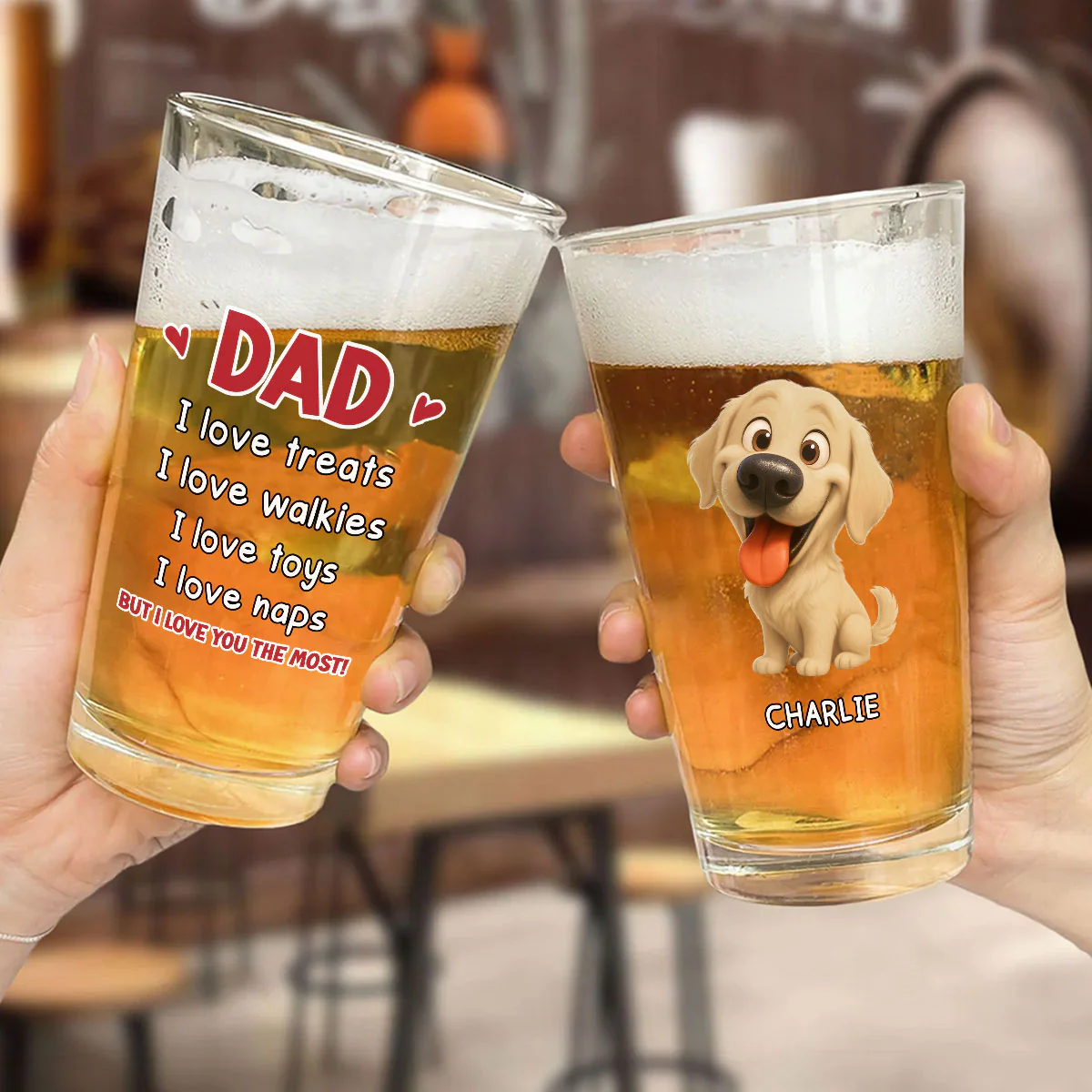 Love Everything Of You - Personalized Custom Beer Glass - Image 2