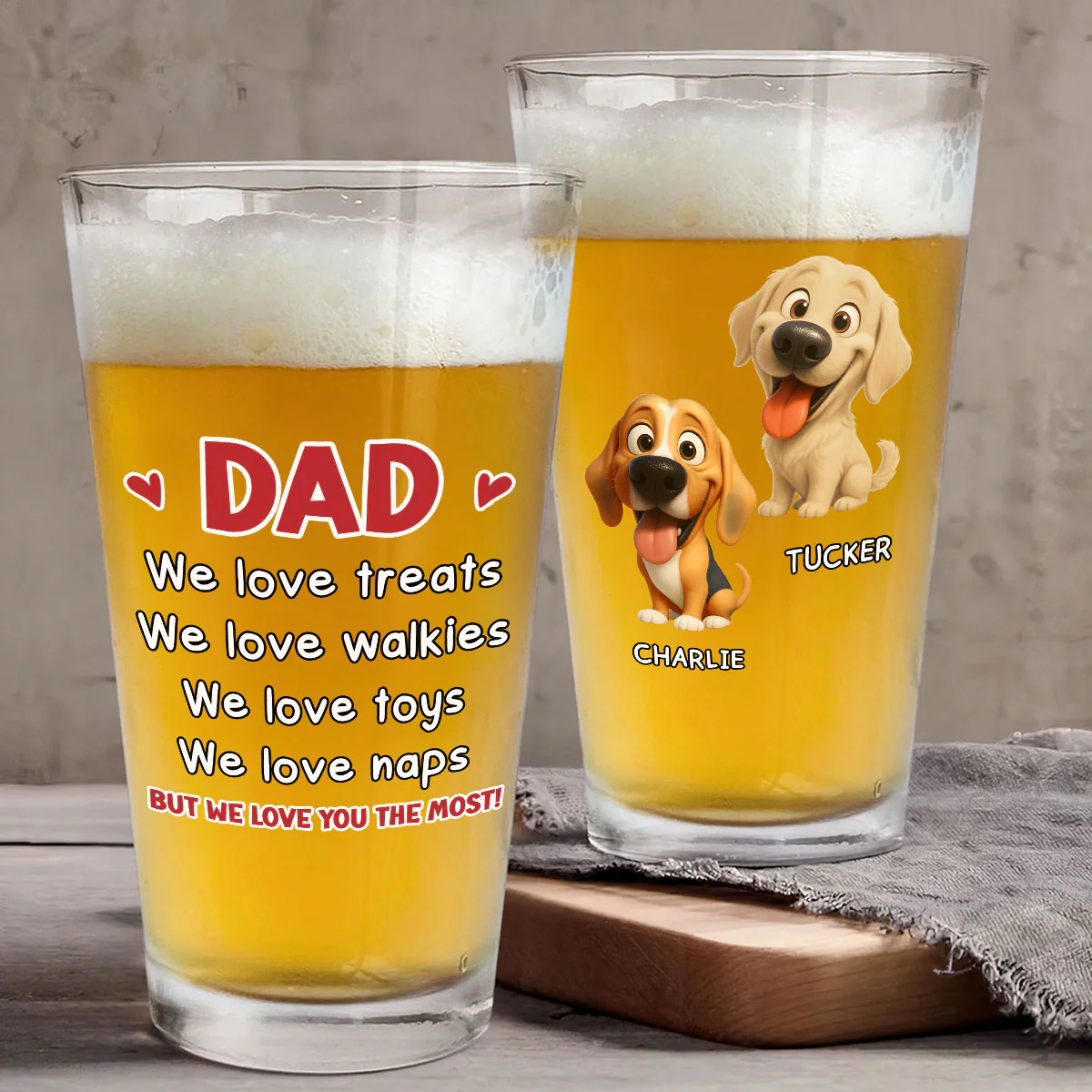 Love Everything Of You - Personalized Custom Beer Glass - Image 3