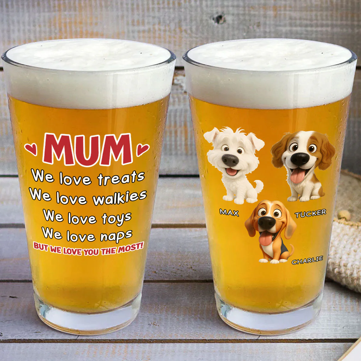 Love Everything Of You - Personalized Custom Beer Glass - Image 4