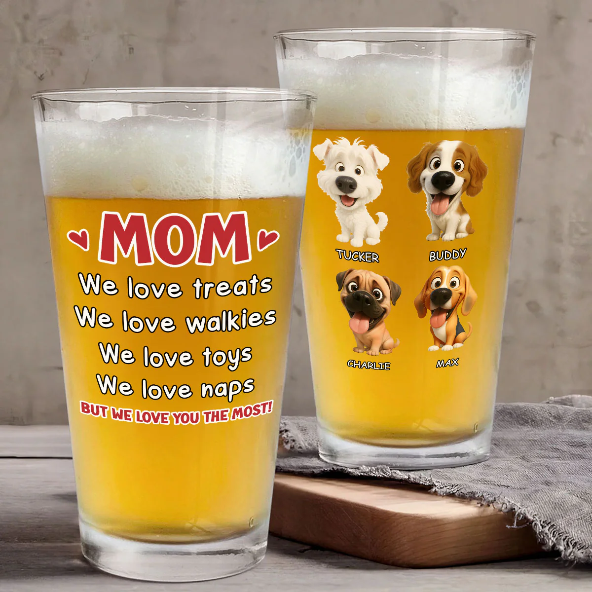 Love Everything Of You - Personalized Custom Beer Glass - Image 5