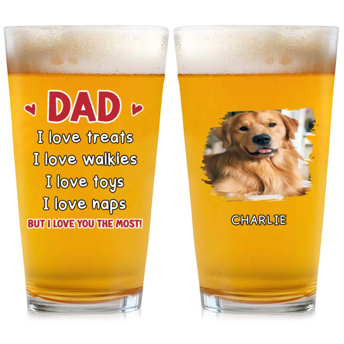 Love Everything Of You Photo - Personalized Custom Beer Glass - Image 5