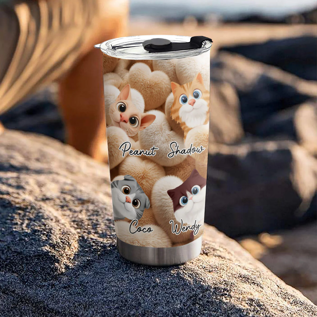 Love My Cats - Personalized Custom 3D Effect Tumbler - Image 4