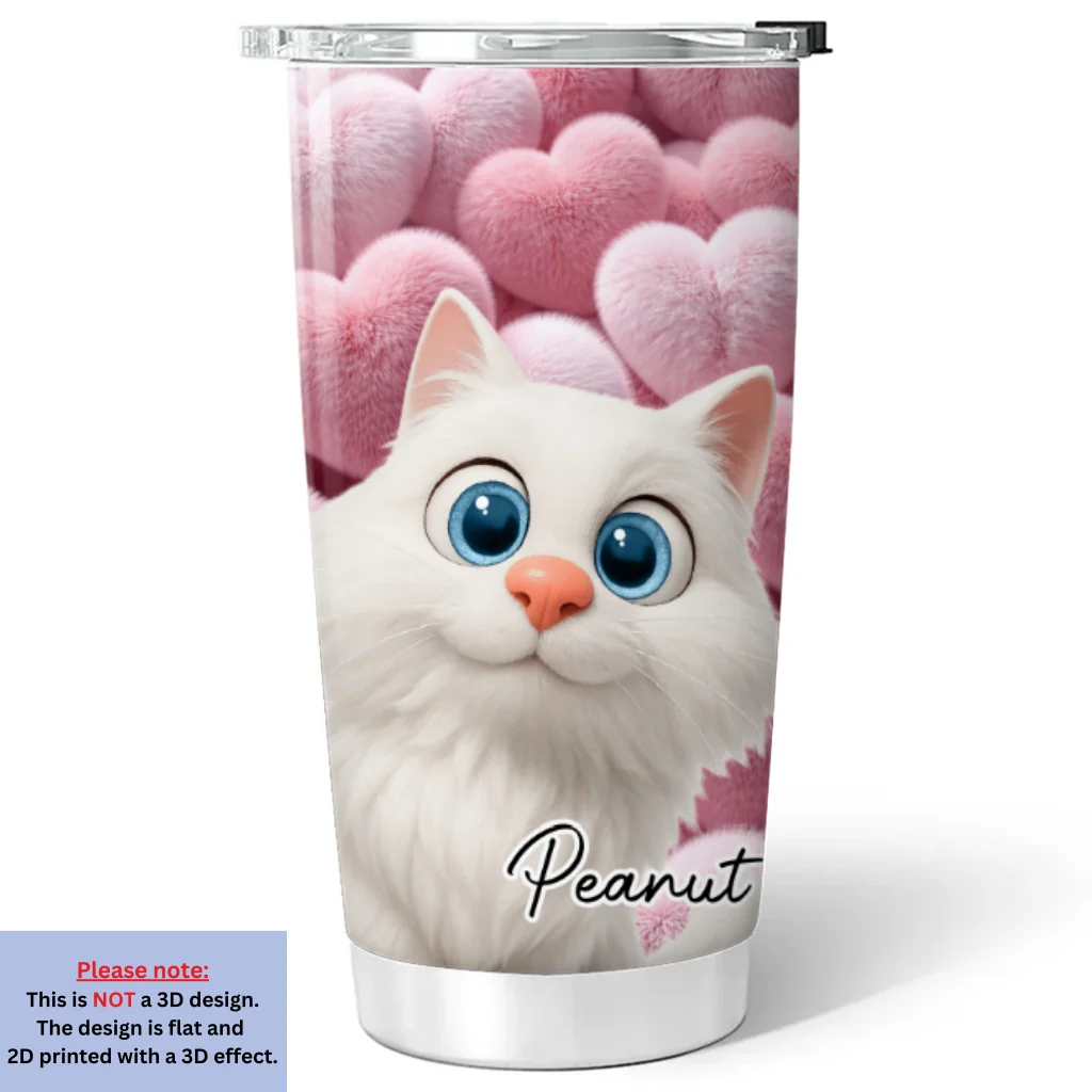 Love My Cats - Personalized Custom 3D Effect Tumbler - Image 6