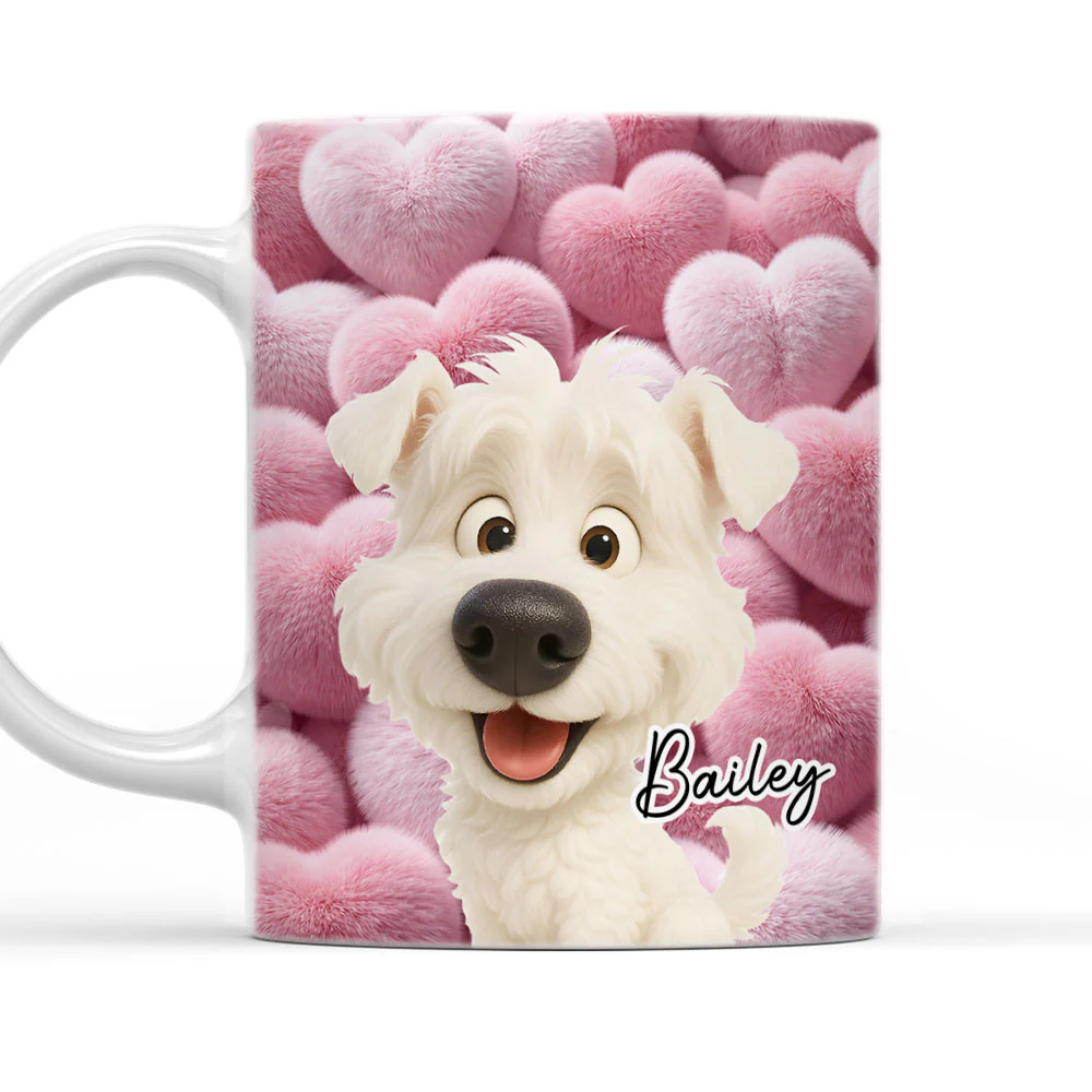 Love My Fur Babies - Personalized Custom 3D Effect Coffee Mug