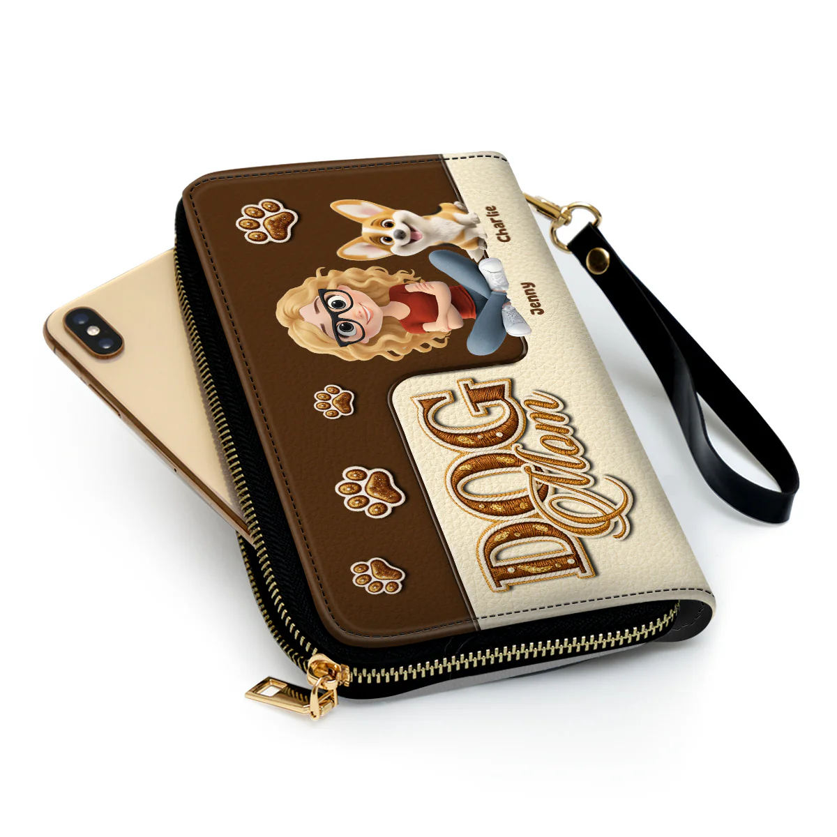 Love The Dog - Personalized Custom Leather Wallet - Image 2
