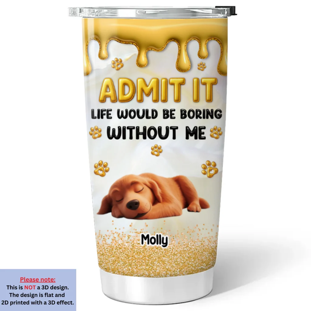 Love You Longer Pet Version - Personalized Custom 3D Effect Tumbler - Image 6