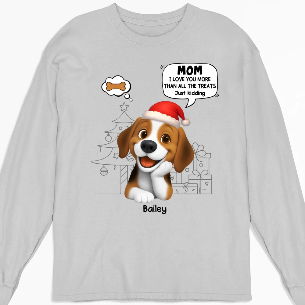 Love You More Than Treats - Personalized Custom Long Sleeve T-shirt - Image 3