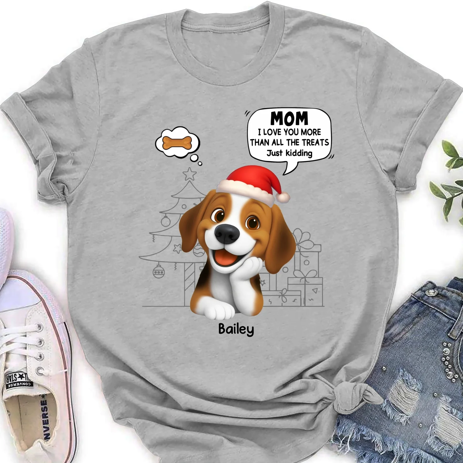 Love You More Than Treats - Personalized Custom Women's T-shirt - Image 5