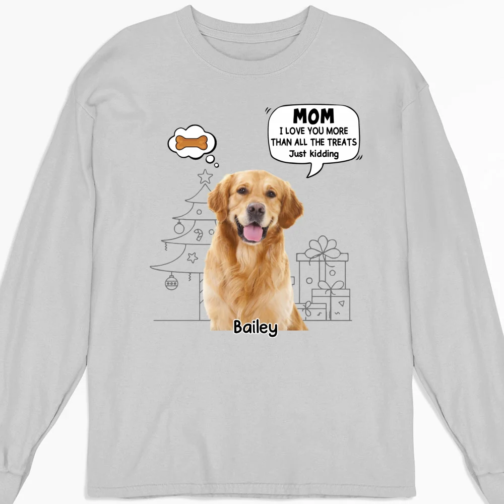 Love You More Than Treats Photo - Personalized Custom Long Sleeve T-shirt - Image 2